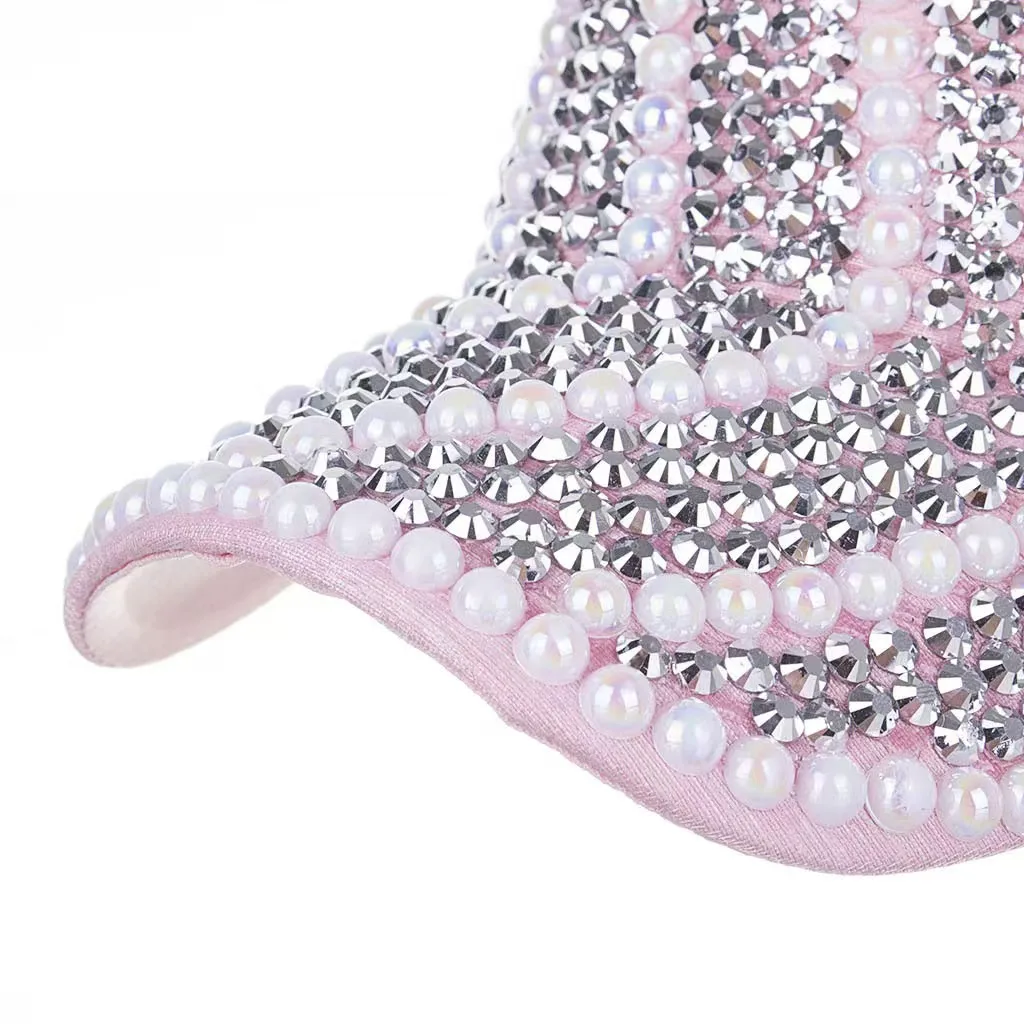 New Baseball Cap Women Full Rhinestone Beads Mesh Cap Street Fashion Snapback Hats Casual Party Hip Hop Kpop Dance Cap thumbnail 5