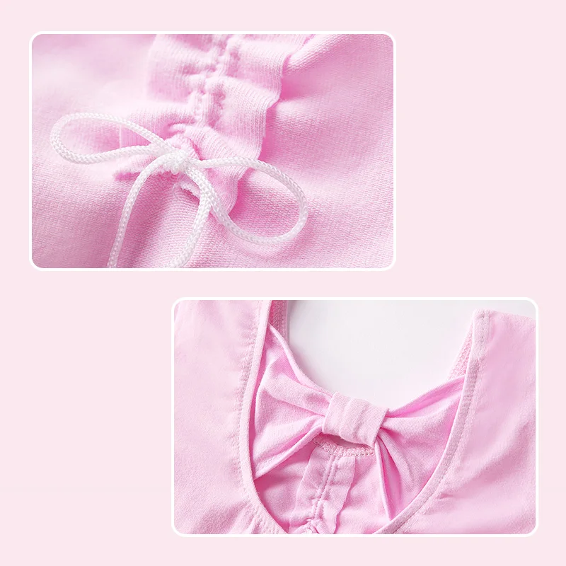Girl Ballet Leotard with Chiffon Tulle Skirt Kids Bowknot Lyrical Dance Dress Short/Long Sleeve Bodysuit Back Bow Tie Dance Wear thumbnail 6
