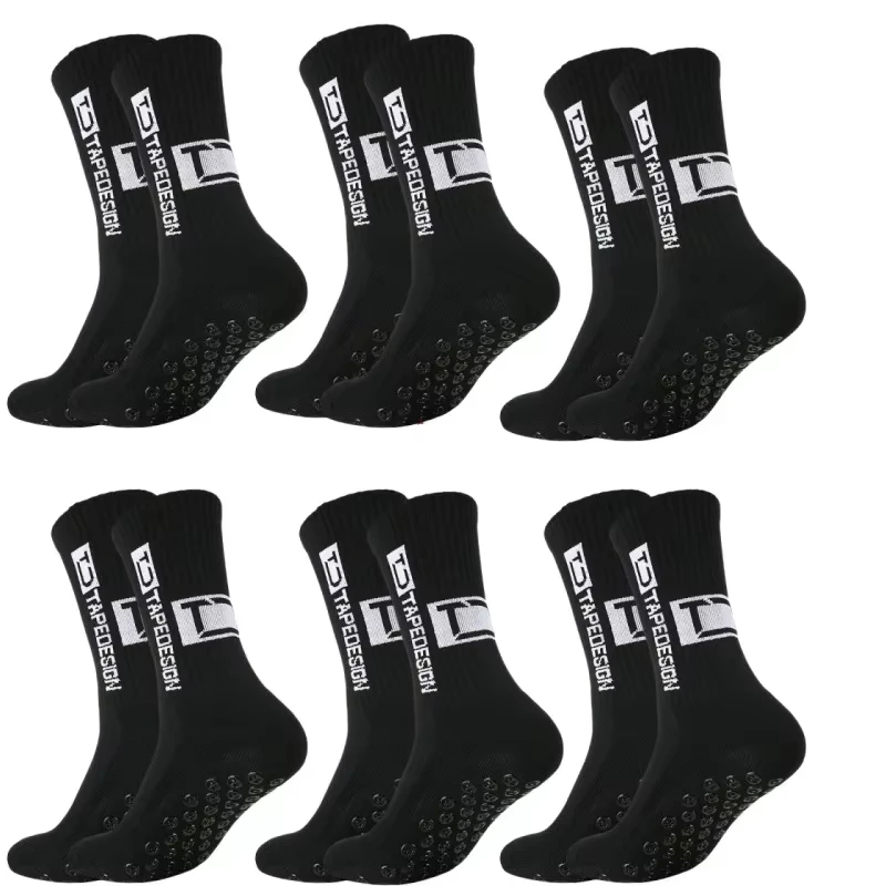 1/4/6 parirs of size 36-40 Children's and Women TC mid tube glued football non slip socks for sports training and competition thumbnail 3