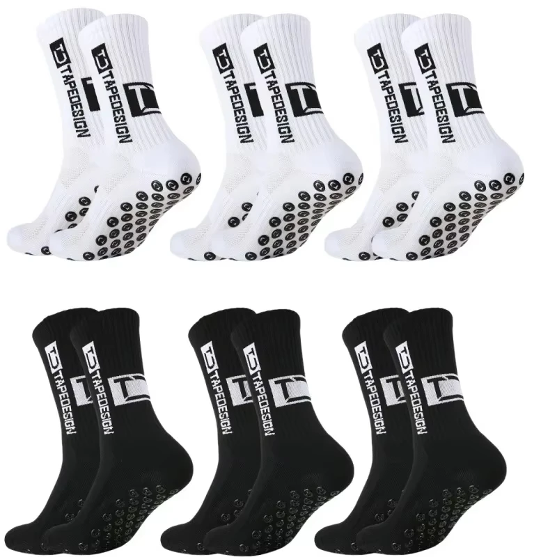 1/4/6 parirs of size 36-40 Children's and Women TC mid tube glued football non slip socks for sports training and competition thumbnail 4