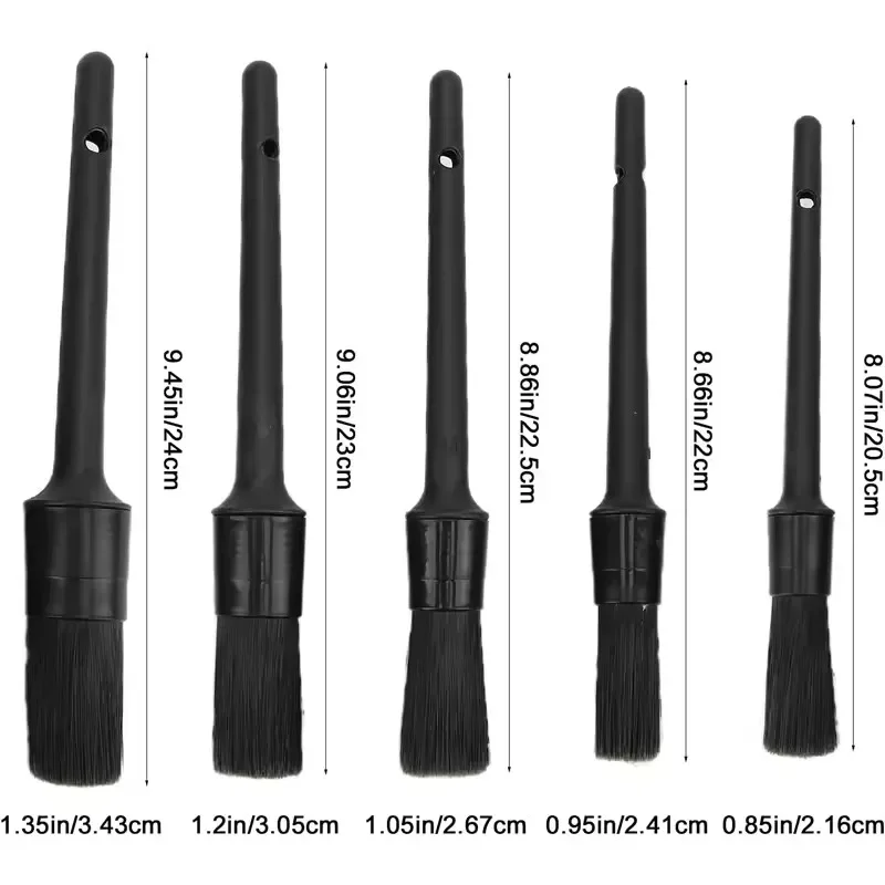 1 Set Motorcycle Tire Cleaning Brushes Practical Black Round Air Conditioner Vent Dusting Brush Auto Clean Tools Accessories thumbnail 6