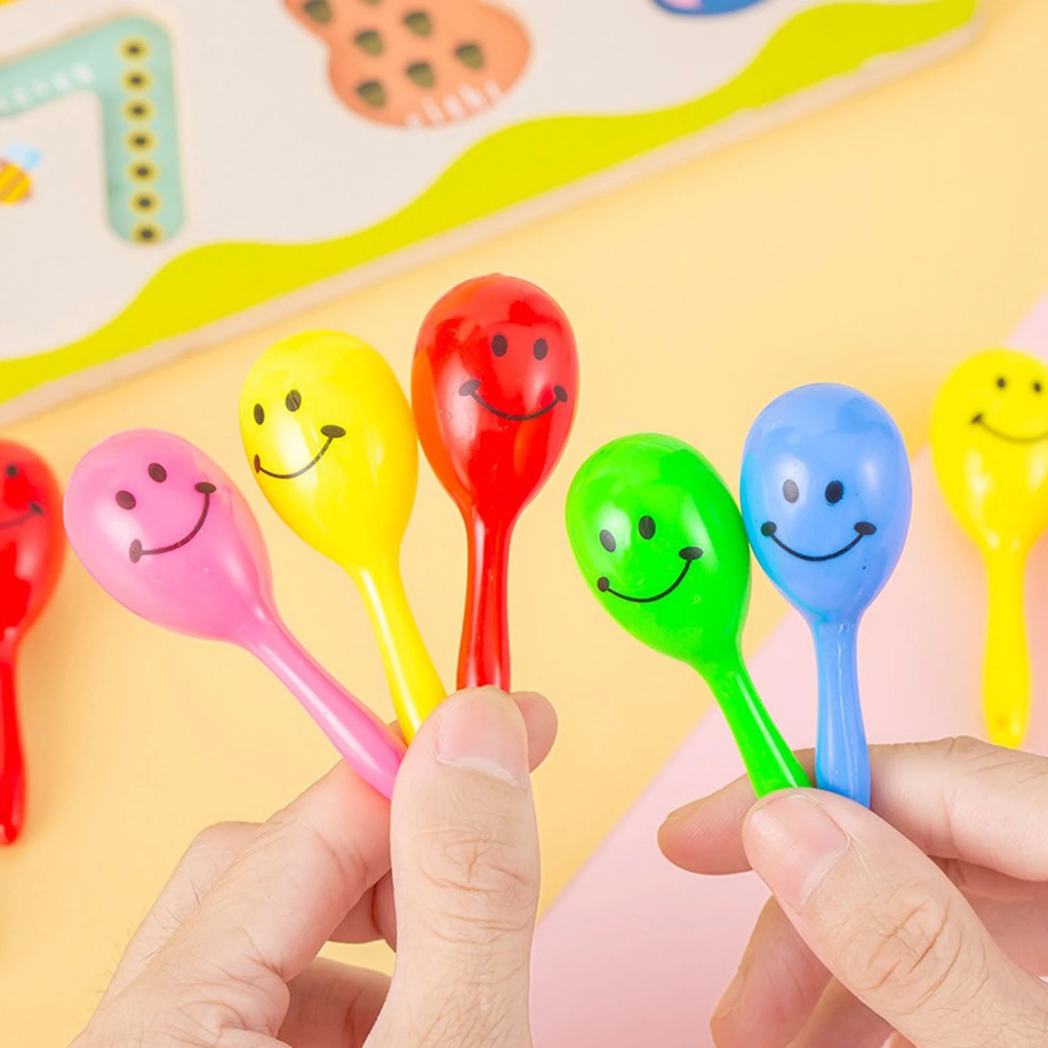 Cute Parrot Rattle Sand Hammer Sand Ball Bird Bites Wisdom Interactive Training Toys Pet Accessories Parrot Bird Rattle Toy 5Pcs thumbnail 6