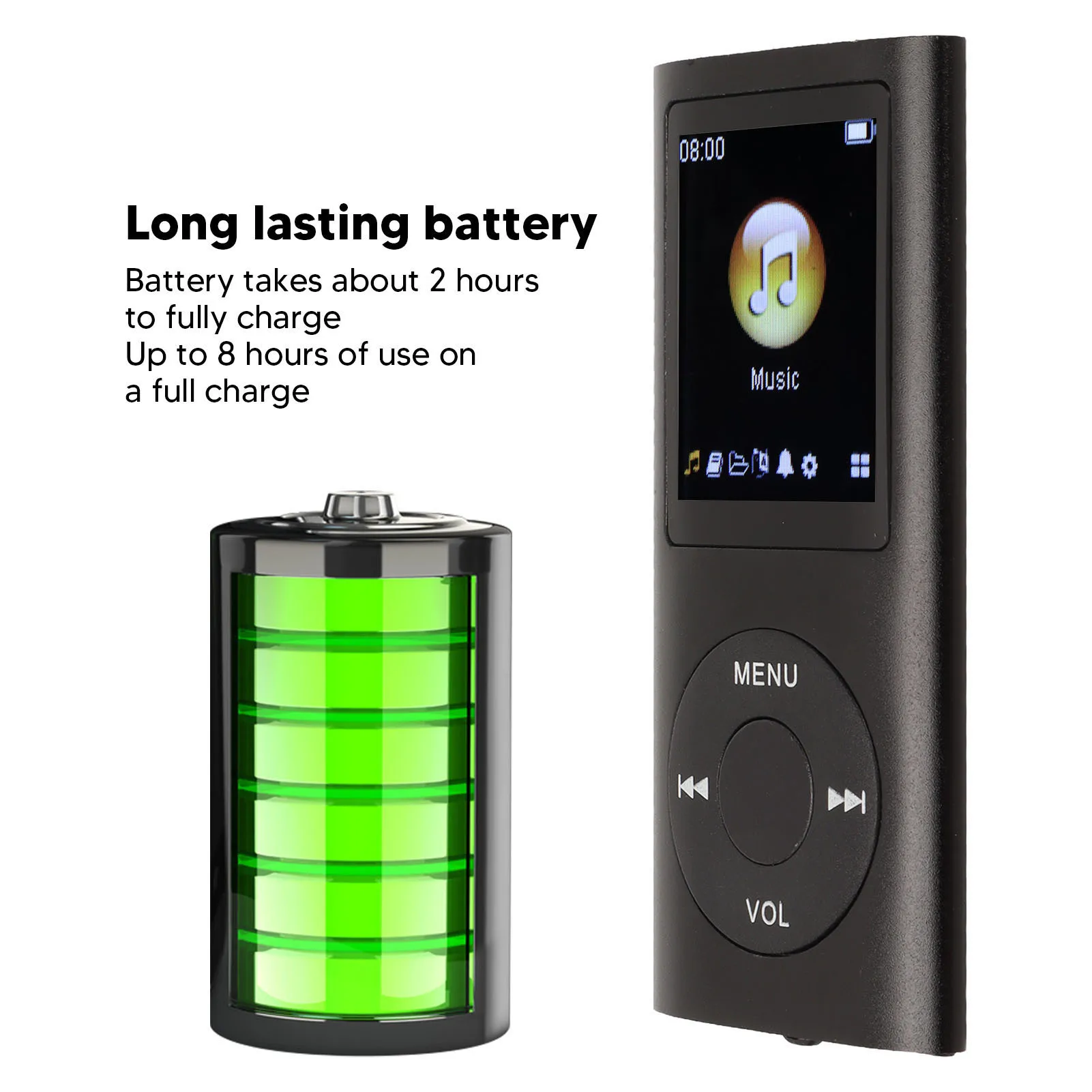 1.8 Inch LCD Screen MP3 Player Stylish Multifunctional Lossless Sound Slim Portable MP3 Music Player thumbnail 5