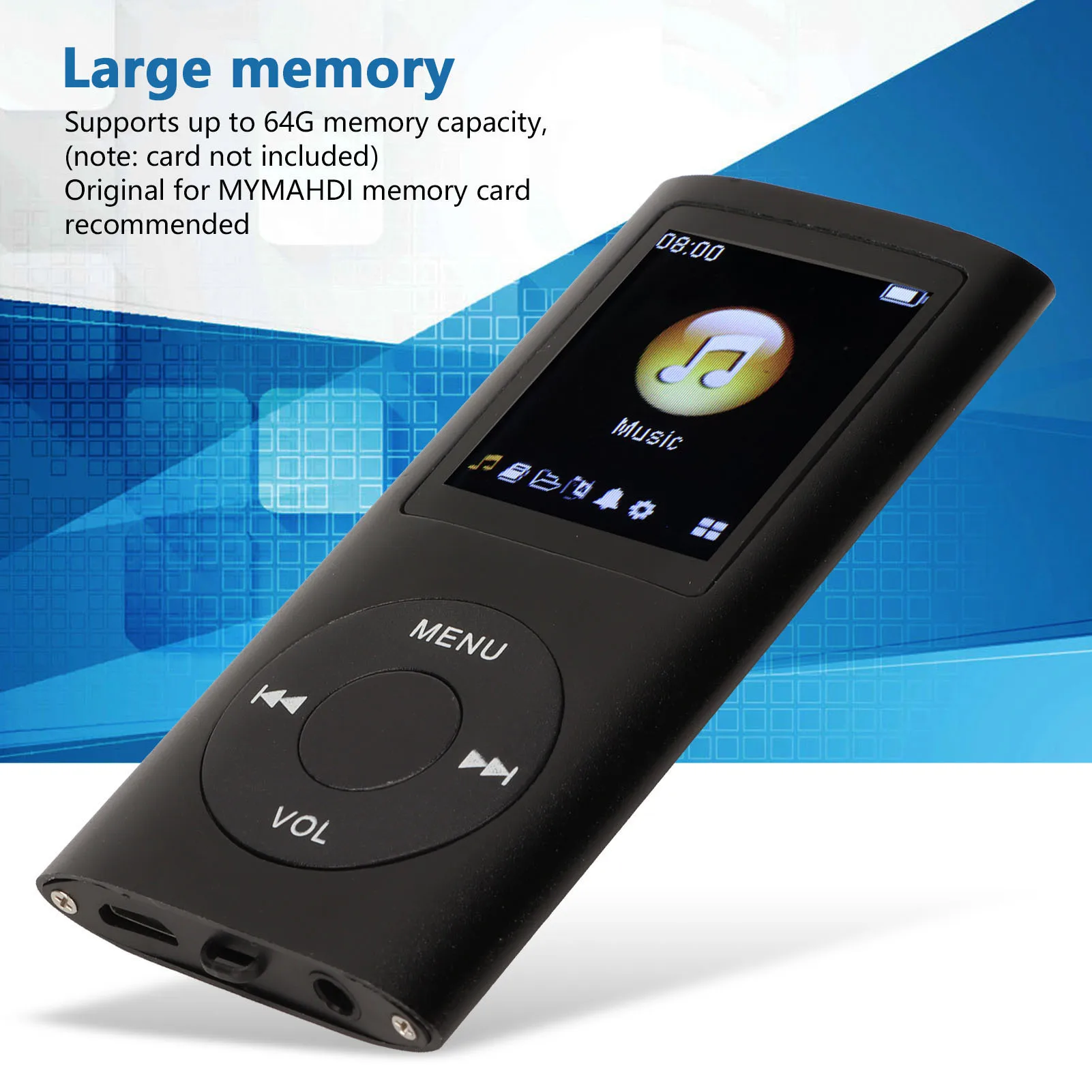 1.8 Inch LCD Screen MP3 Player Stylish Multifunctional Lossless Sound Slim Portable MP3 Music Player thumbnail 6