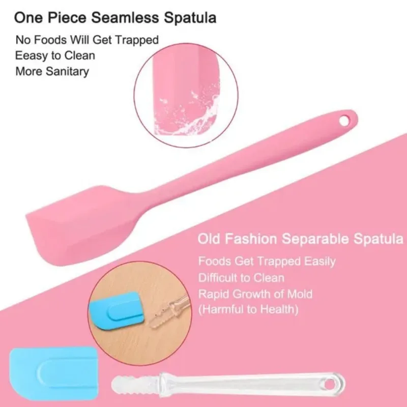 Silicone Spatulas, Heat Resistant Rubber Spatula Non-Stick Cake Spatula Tool Spoon Spatula for Cooking, Baking thumbnail 4