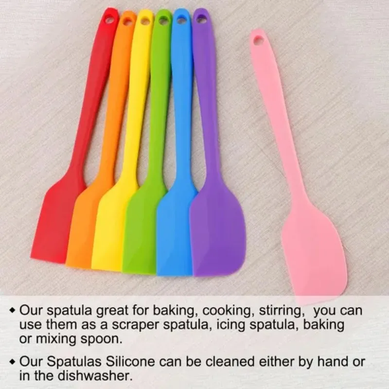 Silicone Spatulas, Heat Resistant Rubber Spatula Non-Stick Cake Spatula Tool Spoon Spatula for Cooking, Baking thumbnail 3