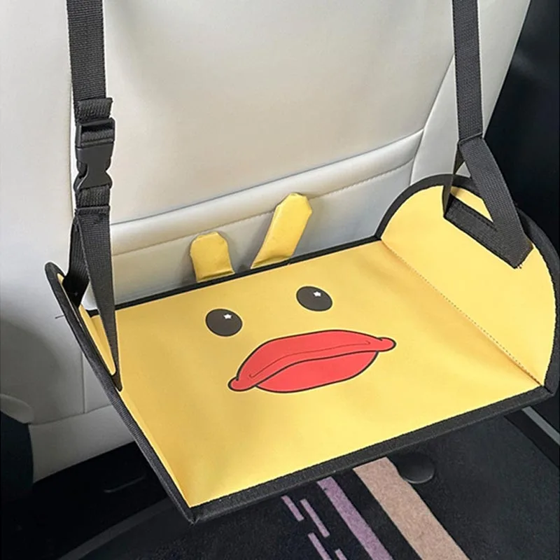 Kids Cartoon Car Seat Foot Support Universal Bear Car Travel Rest Foot Mat Portable Auto Backseat Suspension Hammock Footstool thumbnail 3