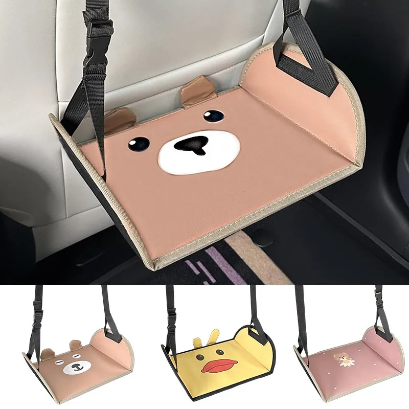 Kids Cartoon Car Seat Foot Support Universal Bear Car Travel Rest Foot Mat Portable Auto Backseat Suspension Hammock Footstool thumbnail 6