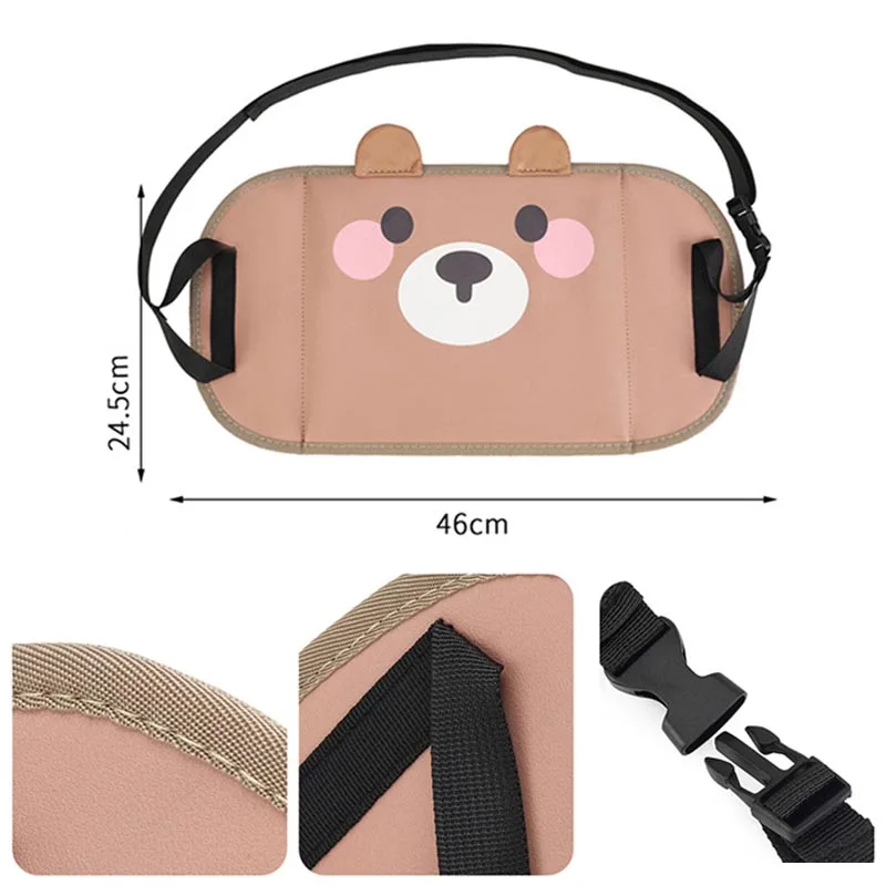 Kids Cartoon Car Seat Foot Support Universal Bear Car Travel Rest Foot Mat Portable Auto Backseat Suspension Hammock Footstool thumbnail 5
