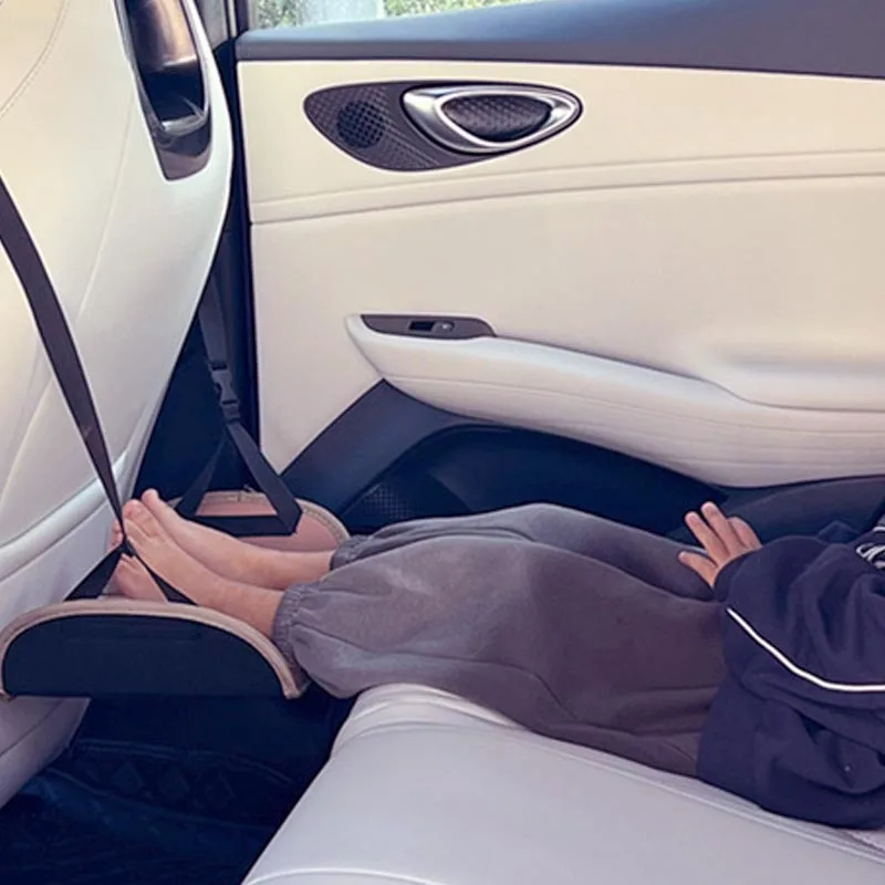 Kids Cartoon Car Seat Foot Support Universal Bear Car Travel Rest Foot Mat Portable Auto Backseat Suspension Hammock Footstool thumbnail 2