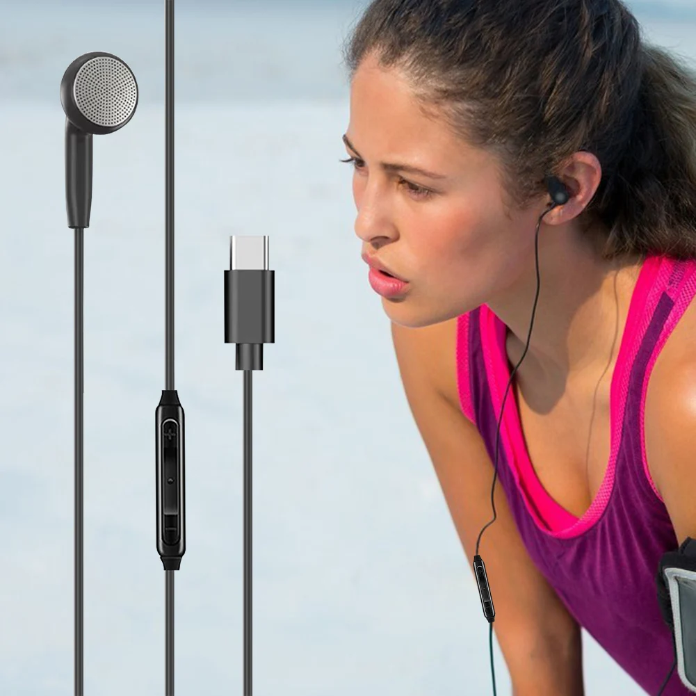 3.5mm/Type-c Wired Earbuds In Ear Headphone Single Side Mono Earphone with Microphone Volume Control Wired Headset for Laptop PC thumbnail 4