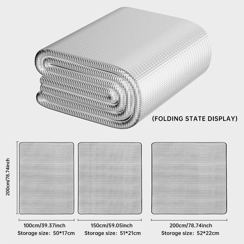Outdoor Camping Foam Foil Mat Portable Moisture-proof Pad Picnic Beach Mat Aluminum Insulation Sleeping Pad Camping Supplies thumbnail 6