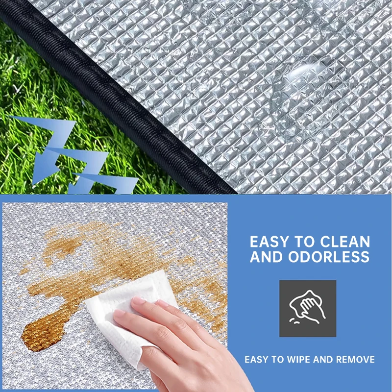 Outdoor Camping Foam Foil Mat Portable Moisture-proof Pad Picnic Beach Mat Aluminum Insulation Sleeping Pad Camping Supplies thumbnail 5