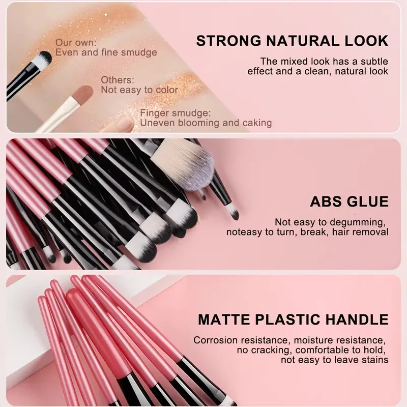 Makeup Brushes Set Premium Synthetic Kabuki Foundation Concealers Powder Blush Blending Face Eye Shadows Brush Set thumbnail 4