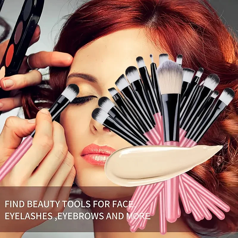 Makeup Brushes Set Premium Synthetic Kabuki Foundation Concealers Powder Blush Blending Face Eye Shadows Brush Set thumbnail 6