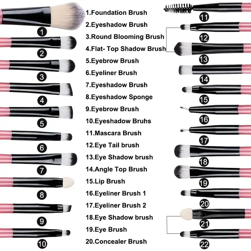 Makeup Brushes Set Premium Synthetic Kabuki Foundation Concealers Powder Blush Blending Face Eye Shadows Brush Set thumbnail 2
