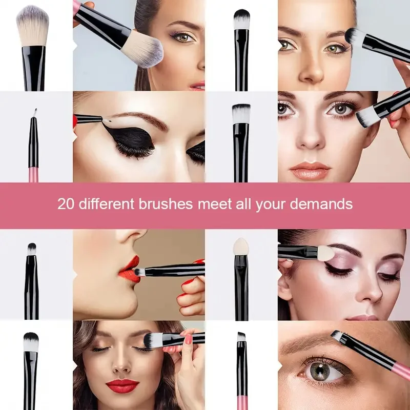Makeup Brushes Set Premium Synthetic Kabuki Foundation Concealers Powder Blush Blending Face Eye Shadows Brush Set thumbnail 5