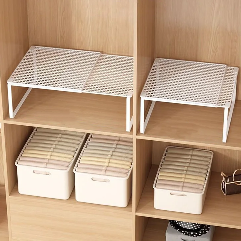 Stackable Telescopic Closet Shelf Retractable Expandable Wardrobe Divider Board  Adjustable Layered Partition Cabinet Organizer thumbnail 3