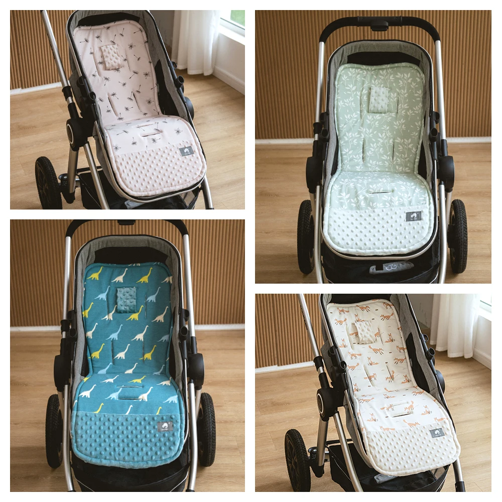 Stroller Cushion & Seat Belt Cover 2Pcs/Set Universal Baby Pram Seat Pad Soft Kids Pushchair Car Mat Stroller Accessories thumbnail 4