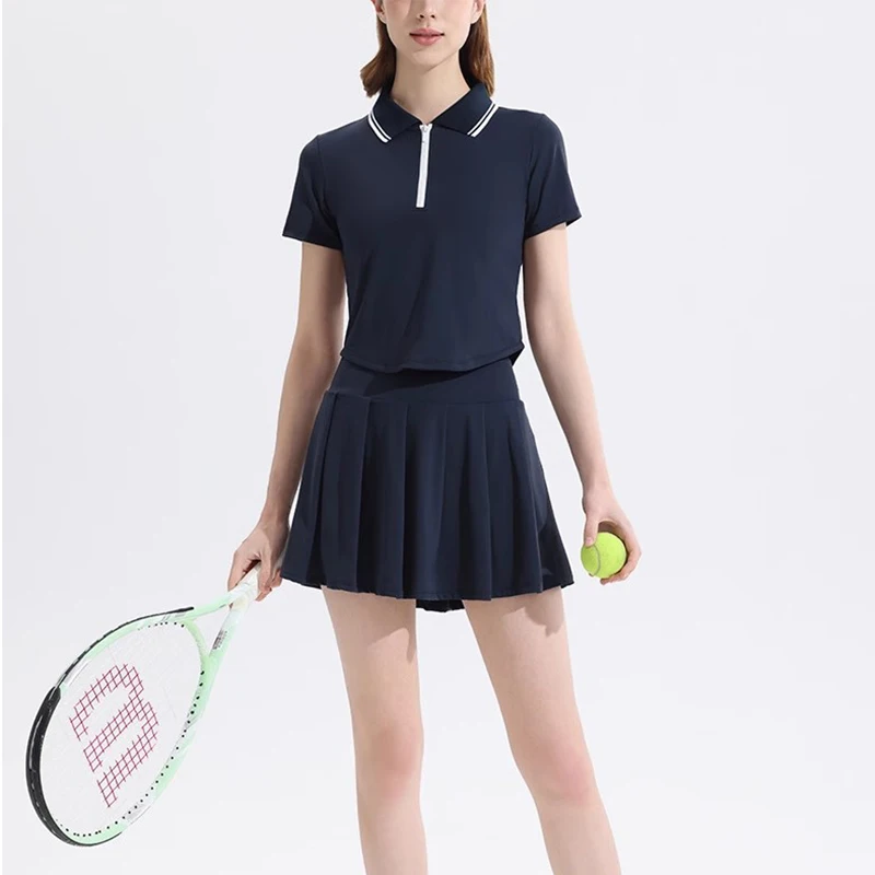 Women's 2-Piece Sports Tennis Sets Polo Sports Suit Stretchy Workout Shirt Outfits Golf Badminton Training Slim Fit Tracksuits thumbnail 6
