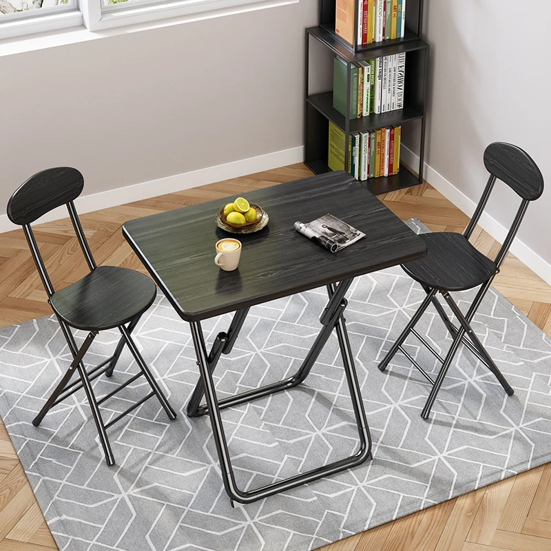 【Breeins】Compact Wooden Folding Chair with Metal Legs Set of 2/4 Black White Dining Chair