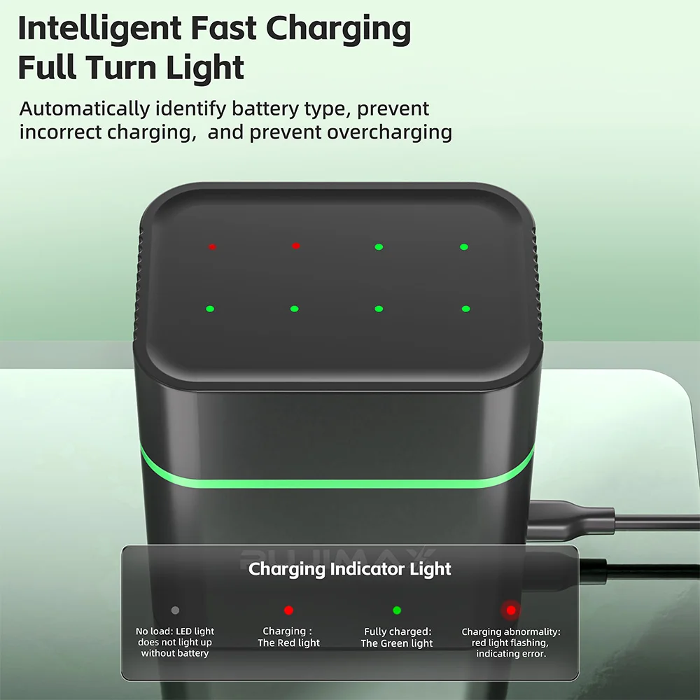 PUJIMAX 1.5V AAA 1100mWh Rechargeable Lithium-ion  Battery With Smart Battery Charger SET  Batteries Individually Available thumbnail 4