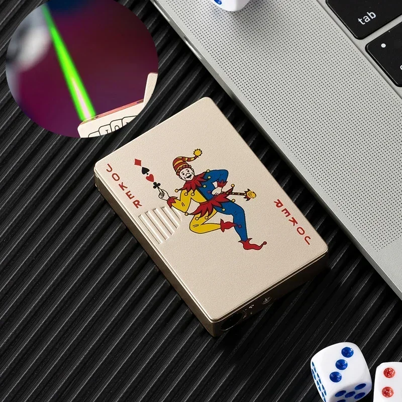 Creative Playing Cards Ace of Spades Lighter Windproof Poker Design Refillable Butane Lighter Fun Toy for Smoking Accessories thumbnail 5