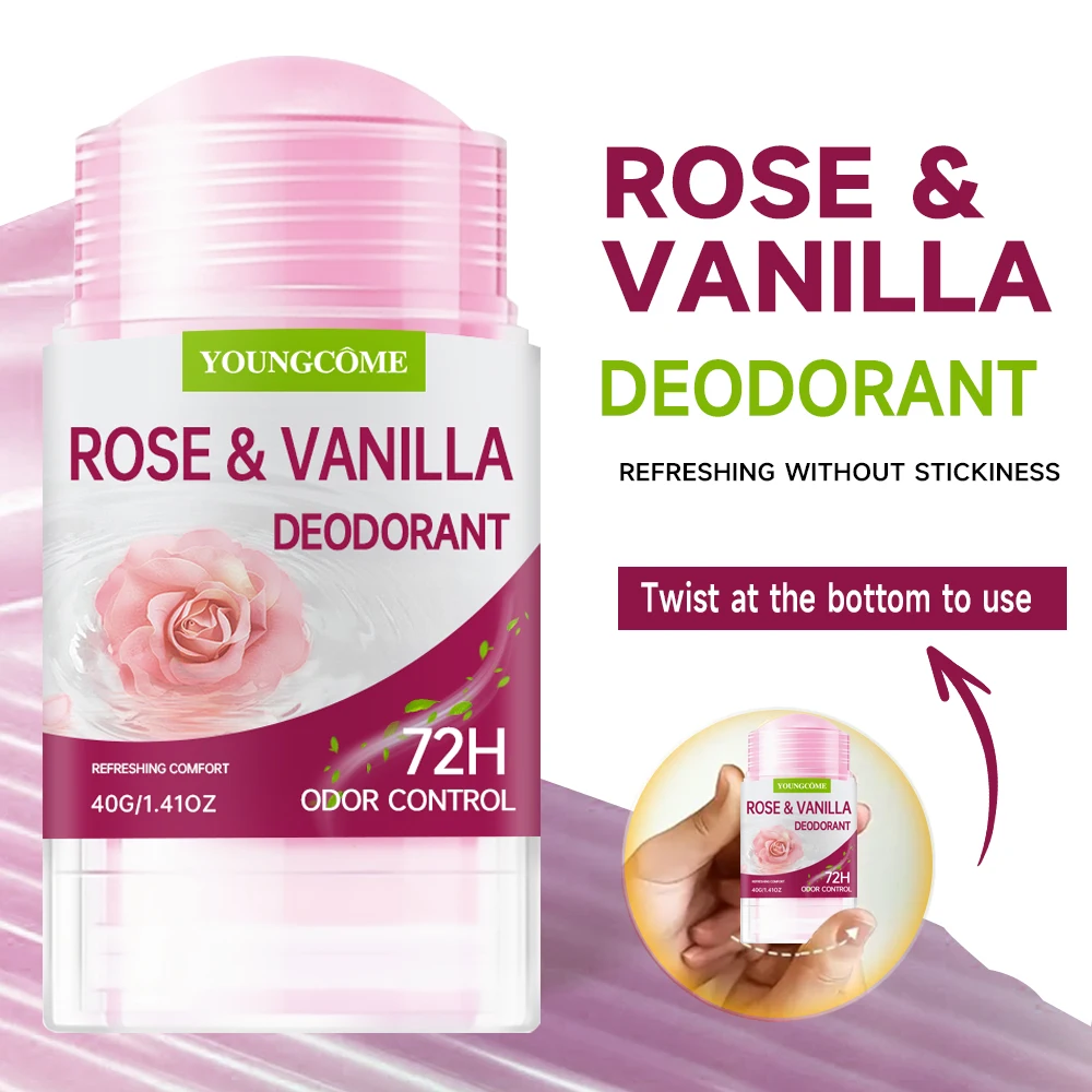 Deodorant Stick ROSE VANILLA Body Odor Remove Cream Removal Armpit Refreshing Antiperspirant Lasting Aroma Deodorant thumbnail 5