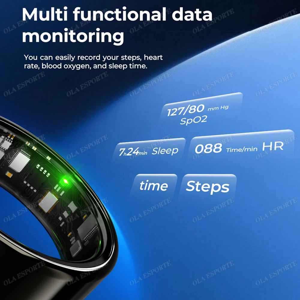 For  Smart Ring Men Women Bluetooth Monitor Blood HeartRate Blood Oxygen Monitor Smartring MultiSport 5ATM Waterproof 2025 thumbnail 5