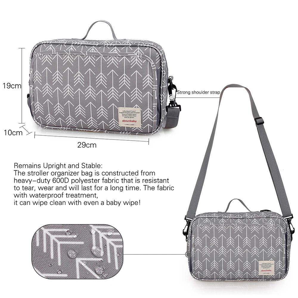 Baby Stroller Bag Waterproof Portable Outing Travel Mummy Bag Multifunction Diaper Bottle Storage Hanging Bag Pram Organizer thumbnail 4