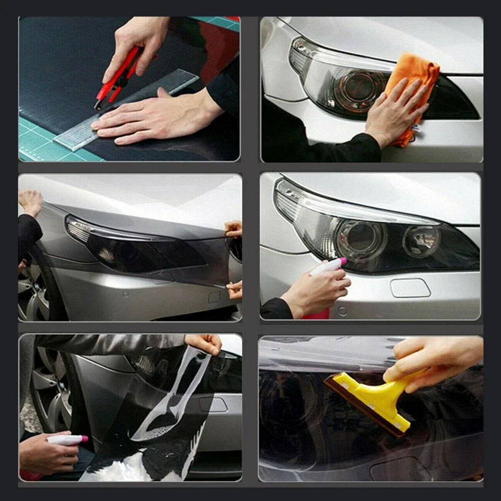Transparent Light Black Smoke PVC Film Tint 30 X200cm Headlight Taillight Wrap Cover Film Foil Sticker Armored Film for Cars thumbnail 5