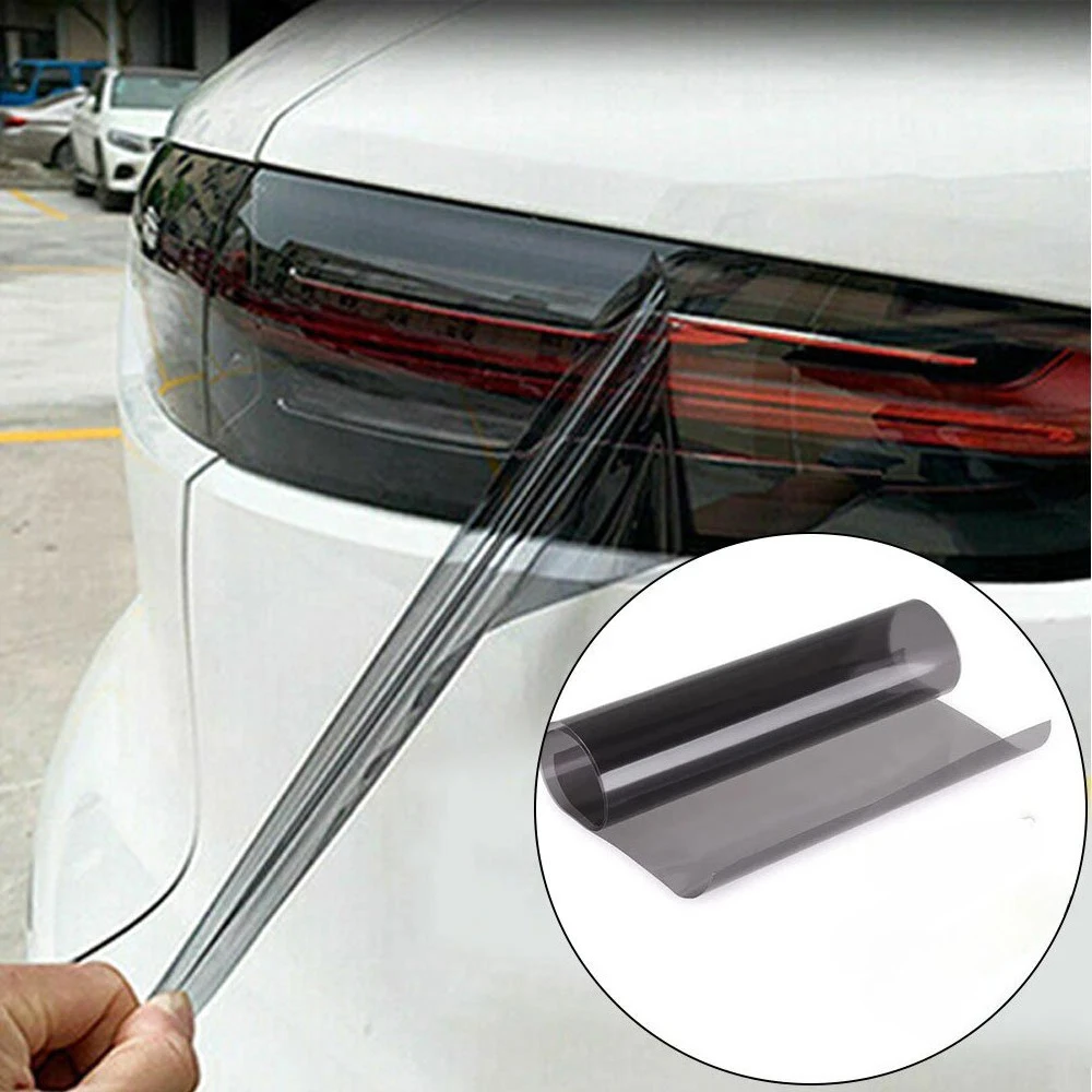 Transparent Light Black Smoke PVC Film Tint 30 X200cm Headlight Taillight Wrap Cover Film Foil Sticker Armored Film for Cars