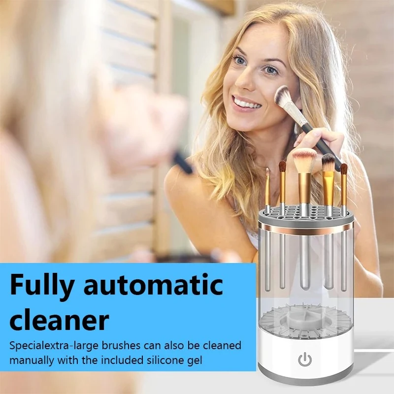 3 In 1 Electric Makeup Brush Cleaner Automatic Spinner Makeup Brush Deep Cleaning One Click Operation Suitable Quick Dry Brush thumbnail 6