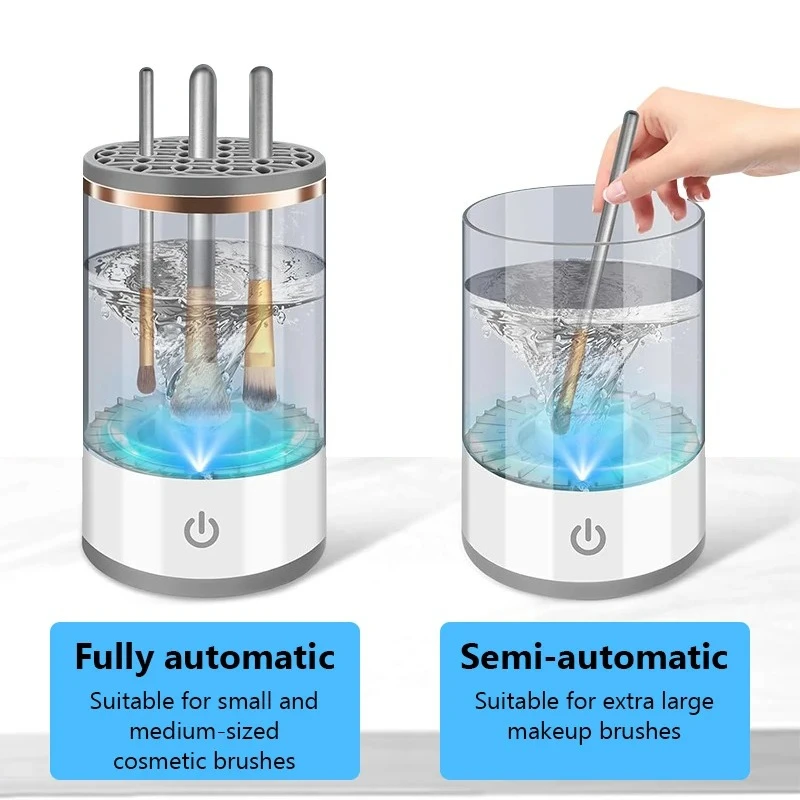 3 In 1 Electric Makeup Brush Cleaner Automatic Spinner Makeup Brush Deep Cleaning One Click Operation Suitable Quick Dry Brush thumbnail 2
