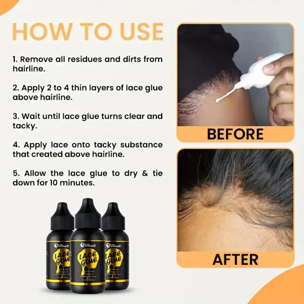 4 pcs Wig Accessory Lace Front Wig Glue, lace Bond Melting Spray，wig adhesive, adhesive remover,Natural and Gentle Formula thumbnail 5