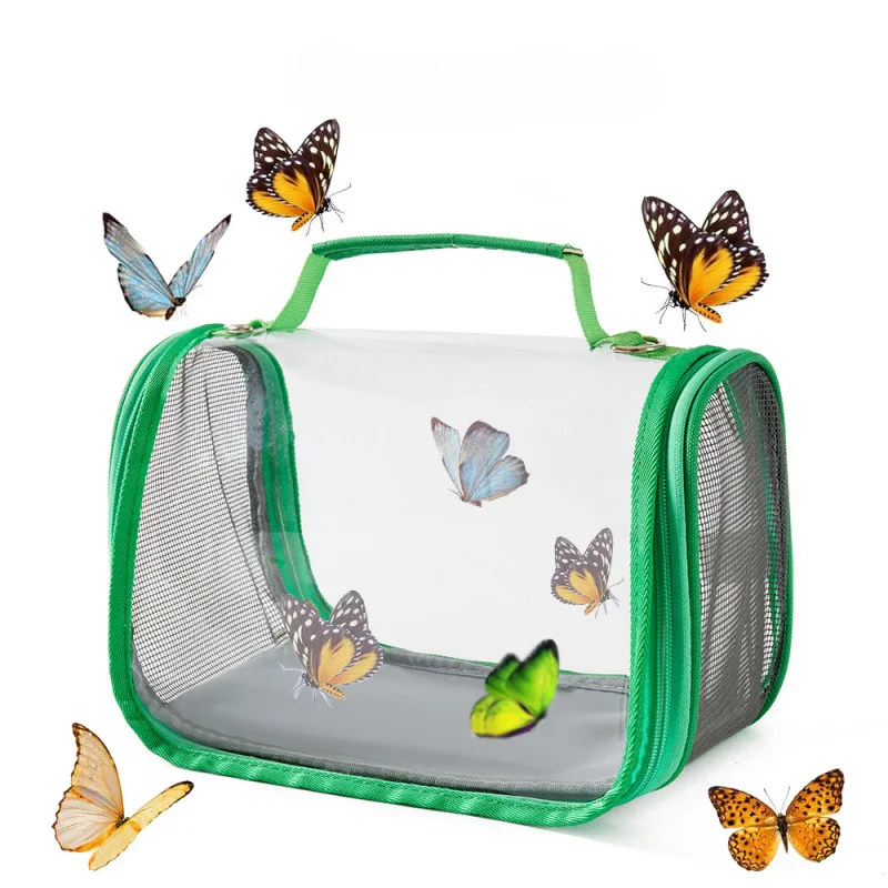 Clear Critter Cage - Escape-Proof Insect Habitat for Butterflies/Bees/Dragonflies, Portable Reptile & Bird Observation Enclosure