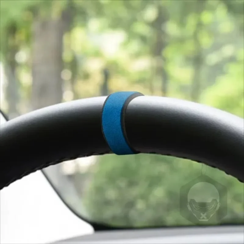 2026 New For Tesla Model Y 3 X S Steering Wheel Top Marker Center Line Red Super Suede Decoration Auto Interior Accessories thumbnail 5
