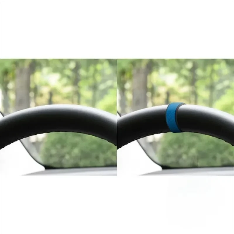 2026 New For Tesla Model Y 3 X S Steering Wheel Top Marker Center Line Red Super Suede Decoration Auto Interior Accessories thumbnail 4