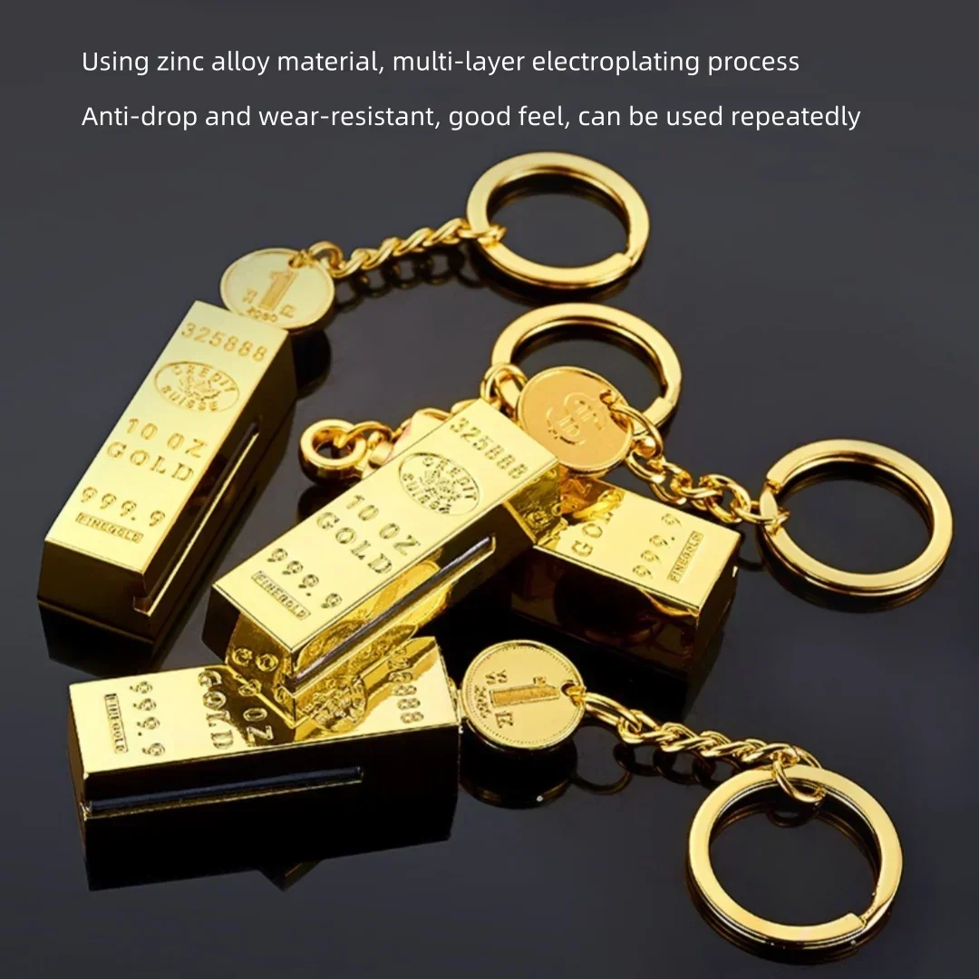 Metal Coal Oil Pendant Keychain Lighter in Gold Bar Design Open Flame Smoking Accessory for Outdoor Adventures Men Lighters thumbnail 3