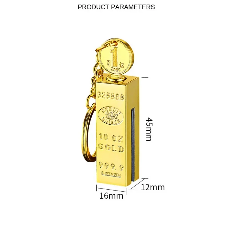 Metal Coal Oil Pendant Keychain Lighter in Gold Bar Design Open Flame Smoking Accessory for Outdoor Adventures Men Lighters thumbnail 6
