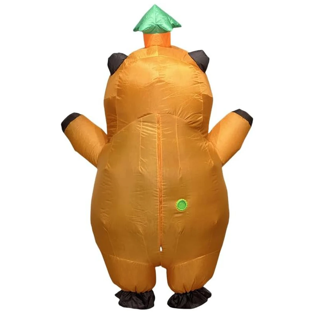Inflatable Capybara Costume for Adults with Leaf Hat Funny Cartoon Animal Outfit for Halloween Birthday Party Cosplay Show Suit thumbnail 6