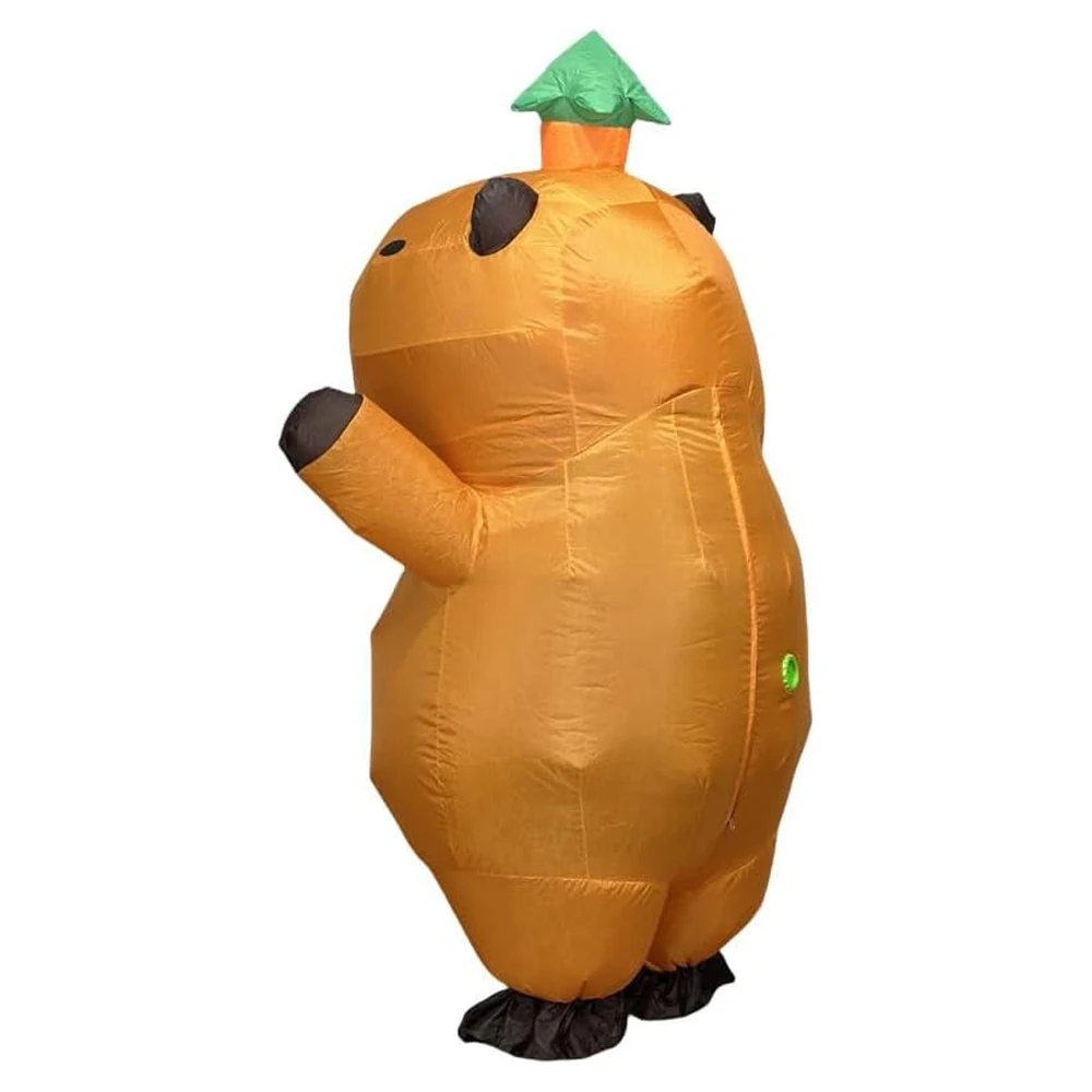 Inflatable Capybara Costume for Adults with Leaf Hat Funny Cartoon Animal Outfit for Halloween Birthday Party Cosplay Show Suit thumbnail 5
