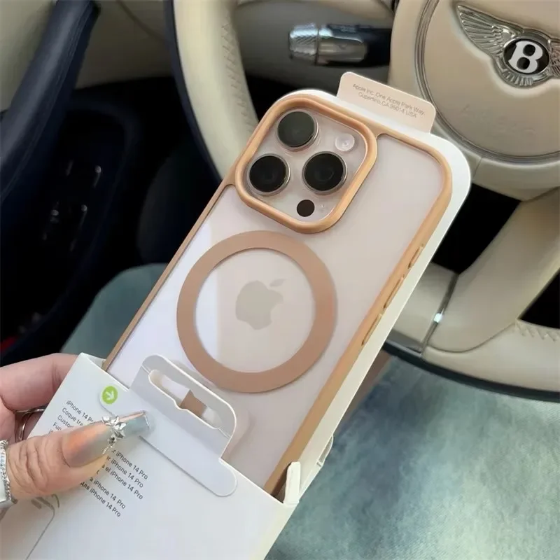 Transparent For Magsafe Magnetic Case For iPhone 16 17 Air 16e 15 14 Plus 13 12 11 Pro Max Wireless Charging  Hard Protect Cover thumbnail 4