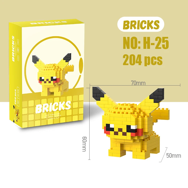 Pokemon Building Blocks Pokémon Gengar Action Cartoon Character Pikachu Charizard Model building block For Boys Birthday Gifts thumbnail 3