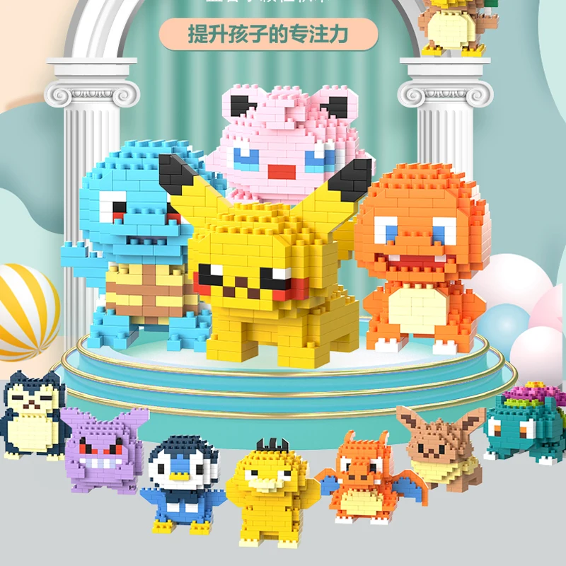 Pokemon Building Blocks Pokémon Gengar Action Cartoon Character Pikachu Charizard Model building block For Boys Birthday Gifts thumbnail 6