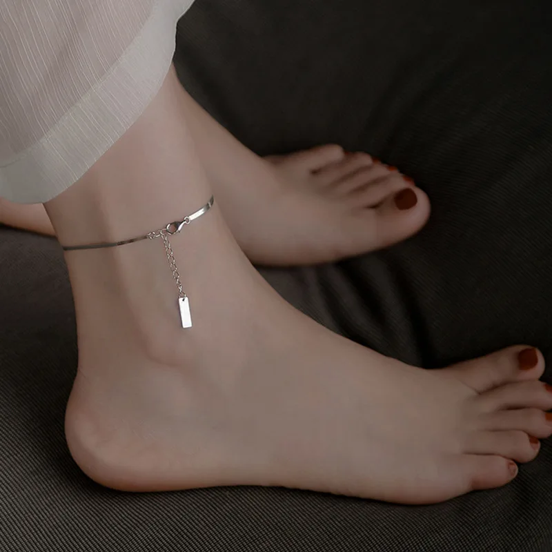 925 Sterling Silver Snake Bone Anklet Foot Chain Bracelet Homme for Women, Wedding Party Jewelry, Elegant Fashion Gift thumbnail 4