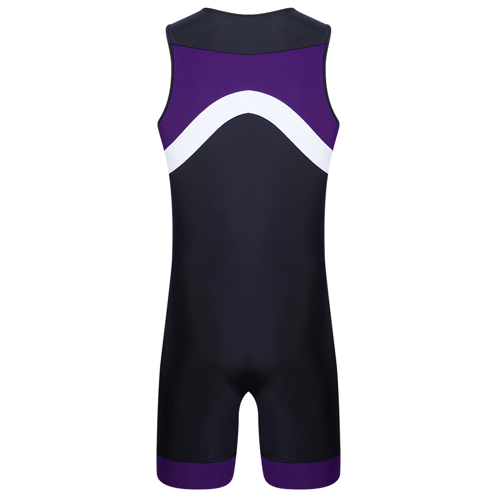 Mens Rash Guard Swimsuits Zipper Unitard Biketard Wrestling Bodysuit Swimming Surfing Athletic Jumpsuit One Piece Swimwear thumbnail 5