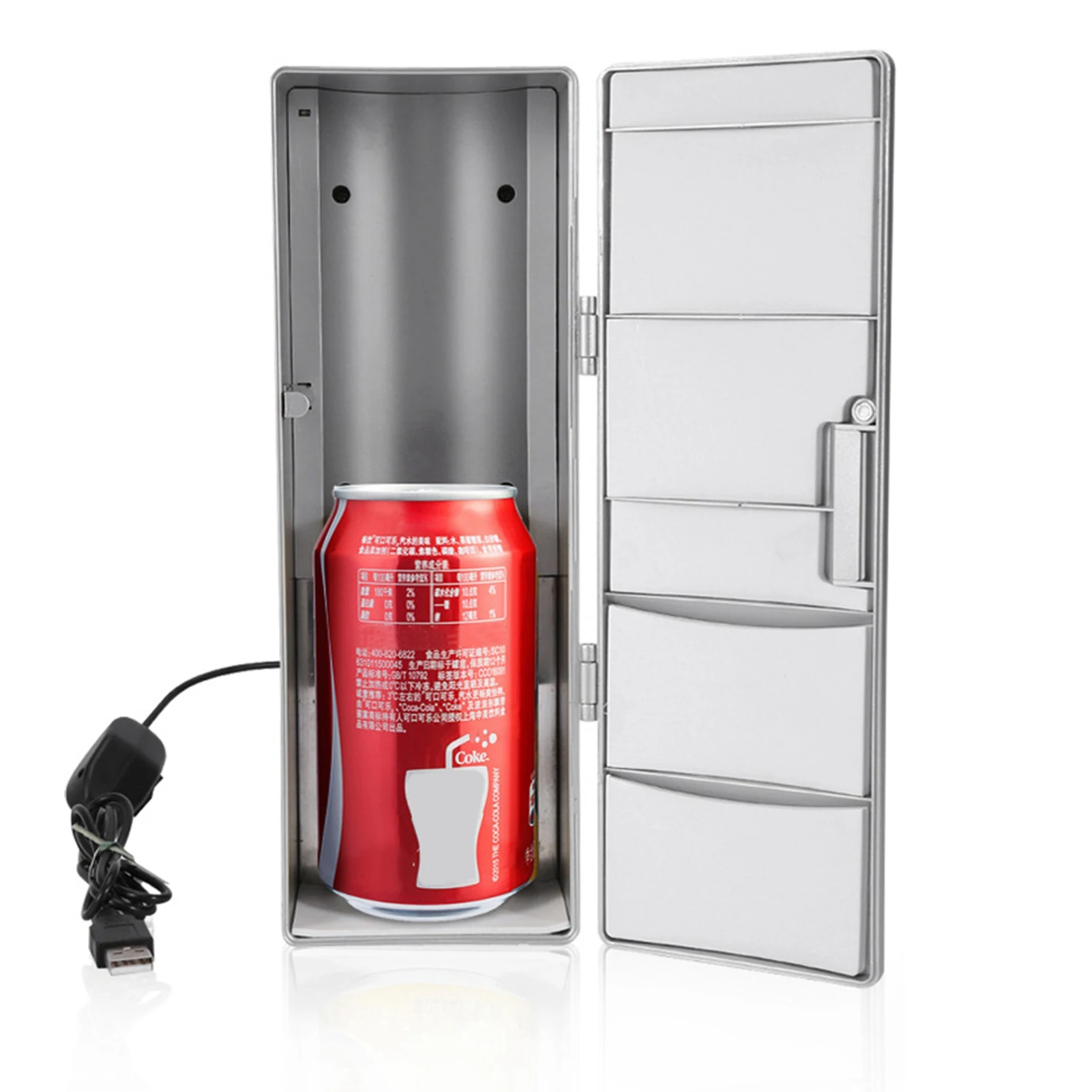 Compact Mini USB Fridge Freezer Cans Drink Beer Cooler Warmer Travel Car Office Use thumbnail 3