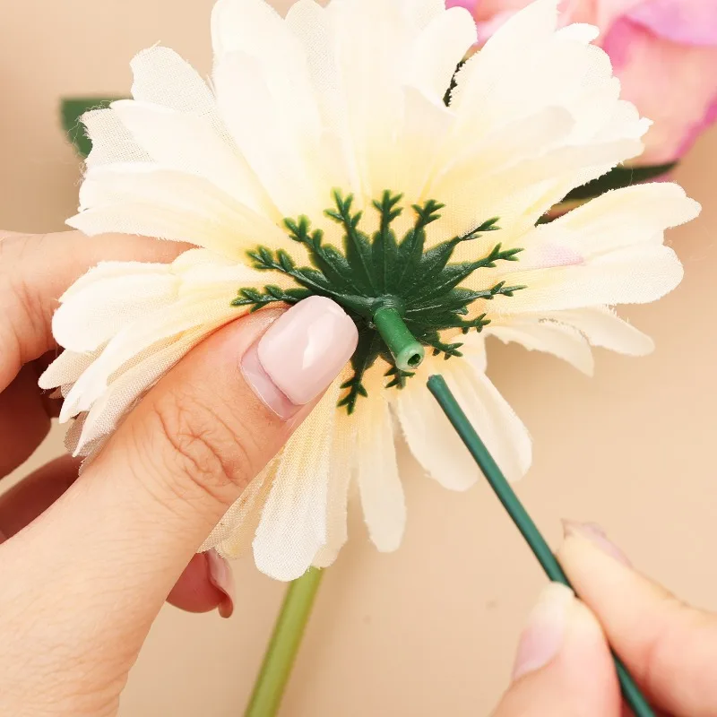 50-100Pcs Green Floral Wire Stems Flexible Iron For DIY Bouquets Flower Arrangement Crafting Supplies Wedding Party Home Decor thumbnail 2