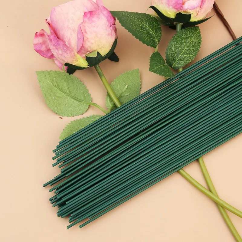 50-100Pcs Green Floral Wire Stems Flexible Iron For DIY Bouquets Flower Arrangement Crafting Supplies Wedding Party Home Decor thumbnail 3